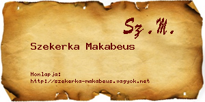 Szekerka Makabeus névjegykártya
